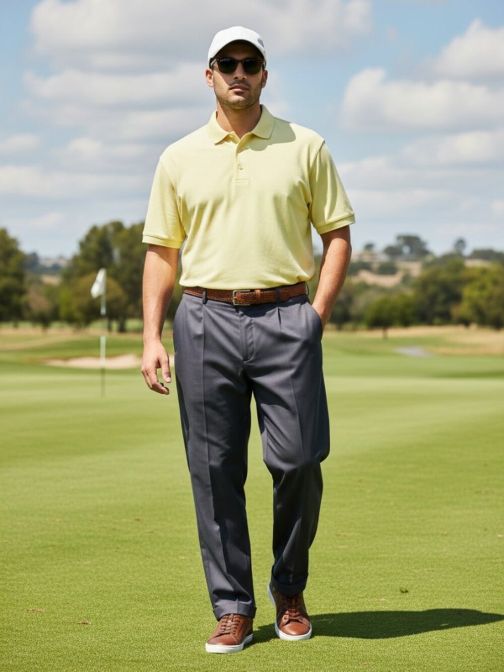 Nike Golf Pants Mens 40x30 Black Dri-FIT Pleated Cuffed‎ Trousers